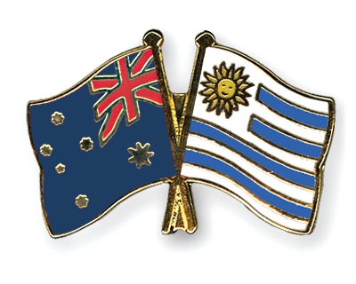 Fahnen Pins Australien Uruguay