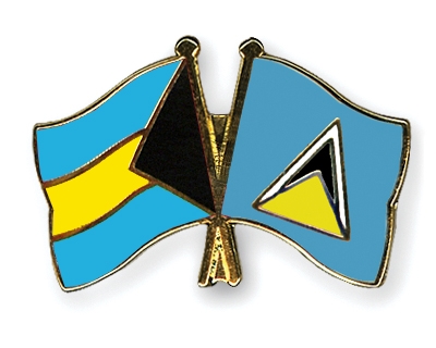 Fahnen Pins Bahamas St-Lucia