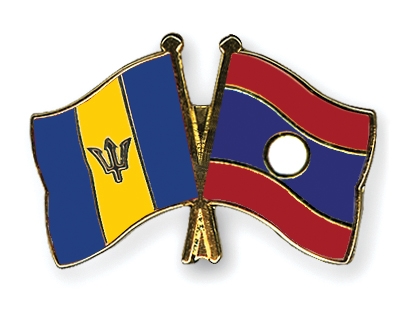 Fahnen Pins Barbados Laos