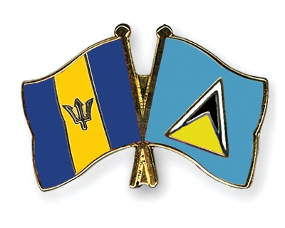 Fahnen Pins Barbados St-Lucia