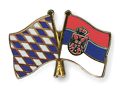 Fahnen Pins Bayern Serbien