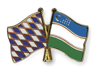 Fahnen Pins Bayern Usbekistan