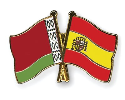 Fahnen Pins Belarus Spanien