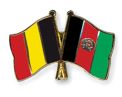 Fahnen Pins Belgien Afghanistan