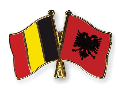 Fahnen Pins Belgien Albanien