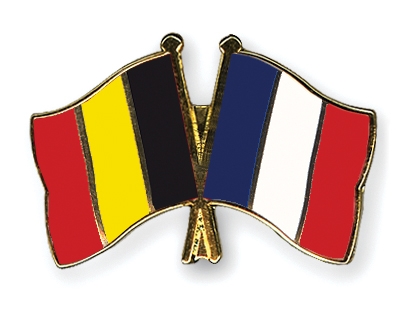 Fahnen Pins Belgien Frankreich