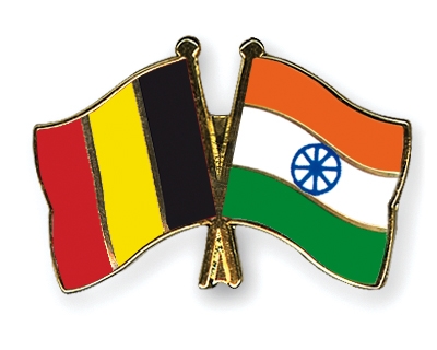 Fahnen Pins Belgien Indien