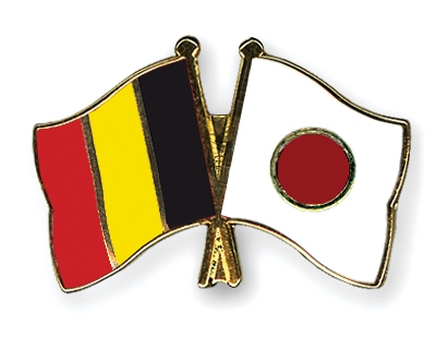 Fahnen Pins Belgien Japan