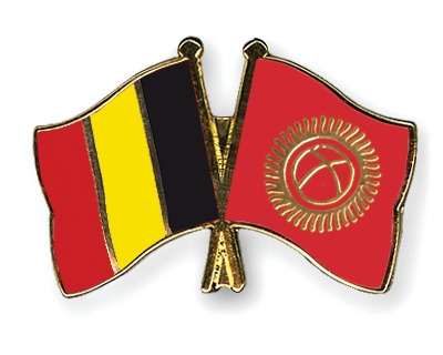 Fahnen Pins Belgien Kirgisistan
