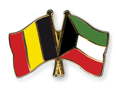 Fahnen Pins Belgien Kuwait