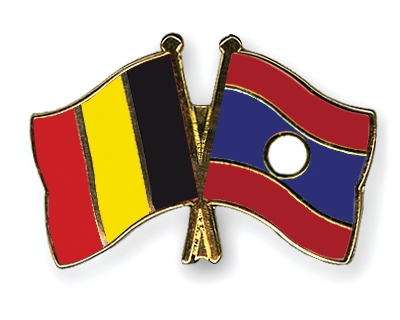 Fahnen Pins Belgien Laos