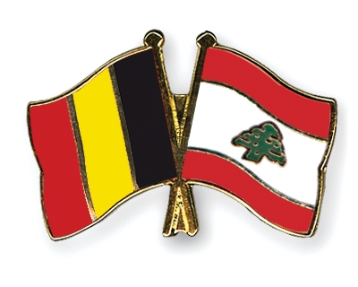 Fahnen Pins Belgien Libanon