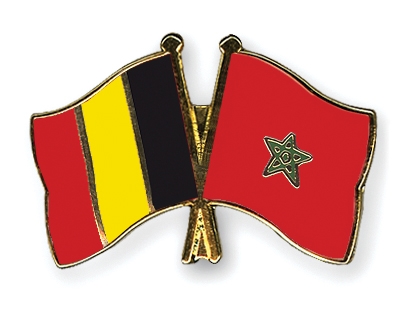 Fahnen Pins Belgien Marokko