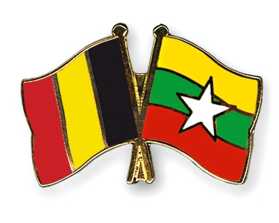 Fahnen Pins Belgien Myanmar