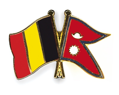 Fahnen Pins Belgien Nepal