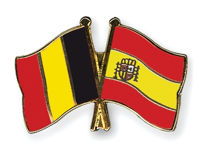 Fahnen Pins Belgien Spanien