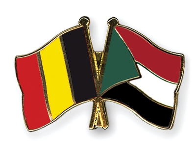 Fahnen Pins Belgien Sudan