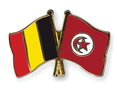 Fahnen Pins Belgien Tunesien