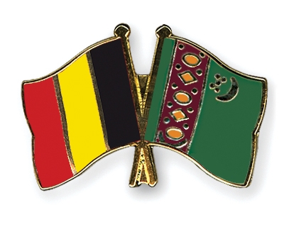 Fahnen Pins Belgien Turkmenistan