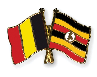 Fahnen Pins Belgien Uganda