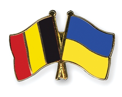 Fahnen Pins Belgien Ukraine