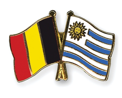 Fahnen Pins Belgien Uruguay