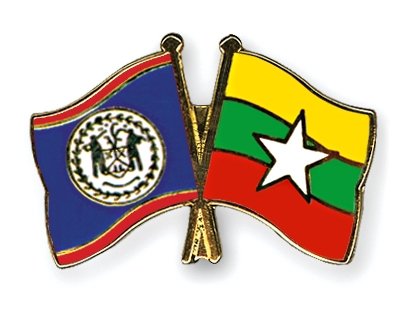 Fahnen Pins Belize Myanmar