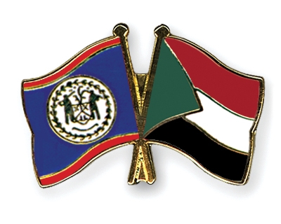 Fahnen Pins Belize Sudan