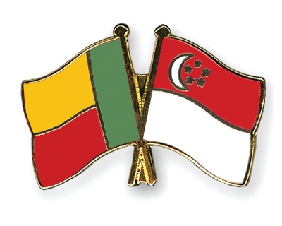 Fahnen Pins Benin Singapur