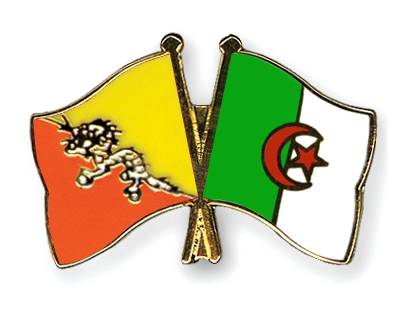 Fahnen Pins Bhutan Algerien