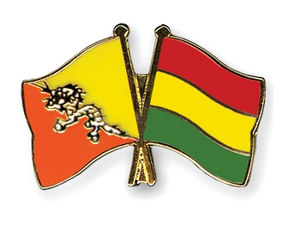 Fahnen Pins Bhutan Bolivien