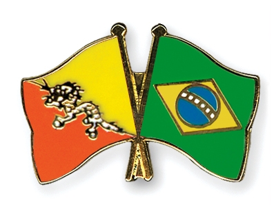 Fahnen Pins Bhutan Brasilien