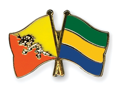 Fahnen Pins Bhutan Gabun