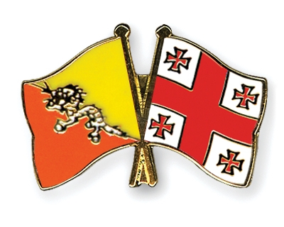 Fahnen Pins Bhutan Georgien