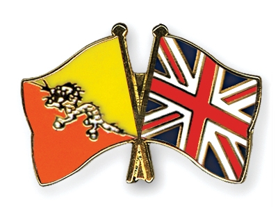 Fahnen Pins Bhutan Grossbritannien