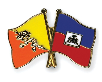 Fahnen Pins Bhutan Haiti