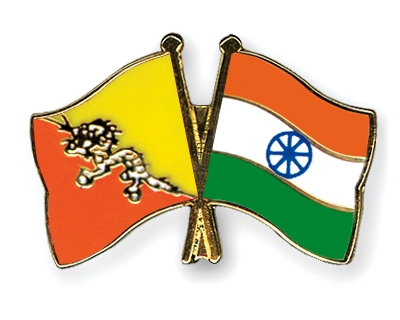 Fahnen Pins Bhutan Indien