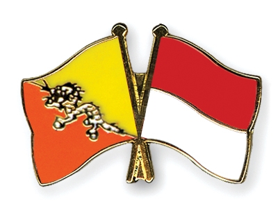 Fahnen Pins Bhutan Indonesien