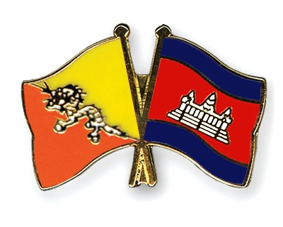 Fahnen Pins Bhutan Kambodscha