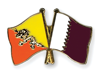 Fahnen Pins Bhutan Katar