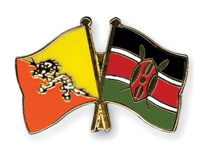 Fahnen Pins Bhutan Kenia