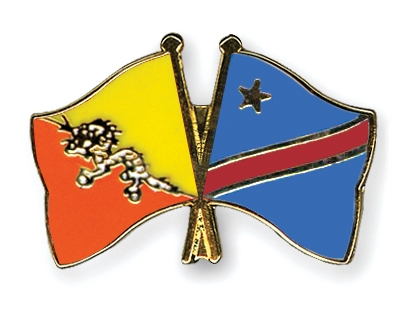 Fahnen Pins Bhutan Kongo-Demokratische-Republik