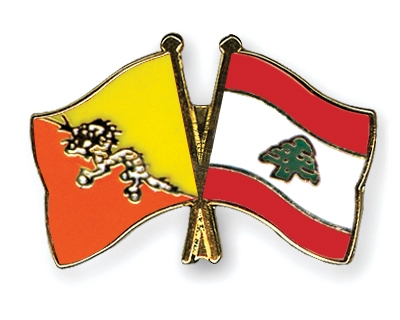 Fahnen Pins Bhutan Libanon