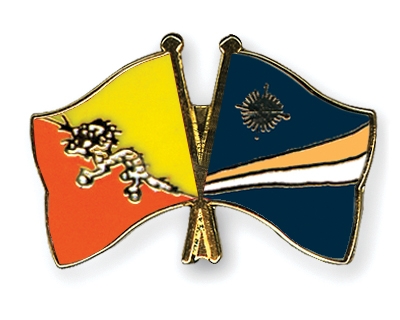 Fahnen Pins Bhutan Marshallinseln