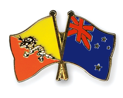 Fahnen Pins Bhutan Neuseeland