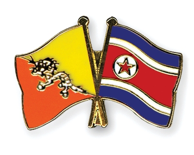 Fahnen Pins Bhutan Nordkorea