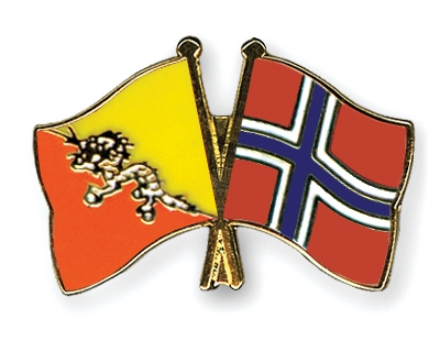Fahnen Pins Bhutan Norwegen