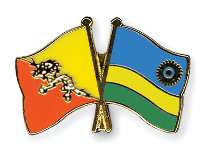 Fahnen Pins Bhutan Ruanda