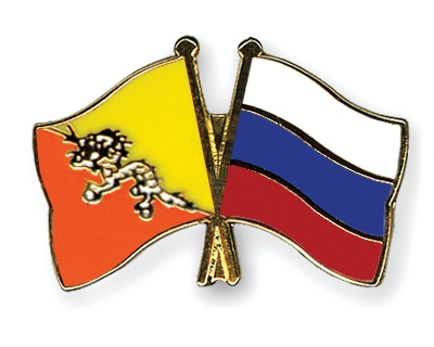 Fahnen Pins Bhutan Russland