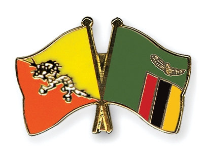 Fahnen Pins Bhutan Sambia